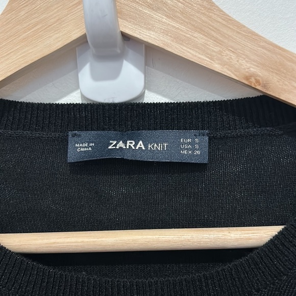 ZARA Black Embellished Crew Neck Sweater - Picture 6 of 6